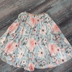 Floral Pink and Gray Ballet Skirt